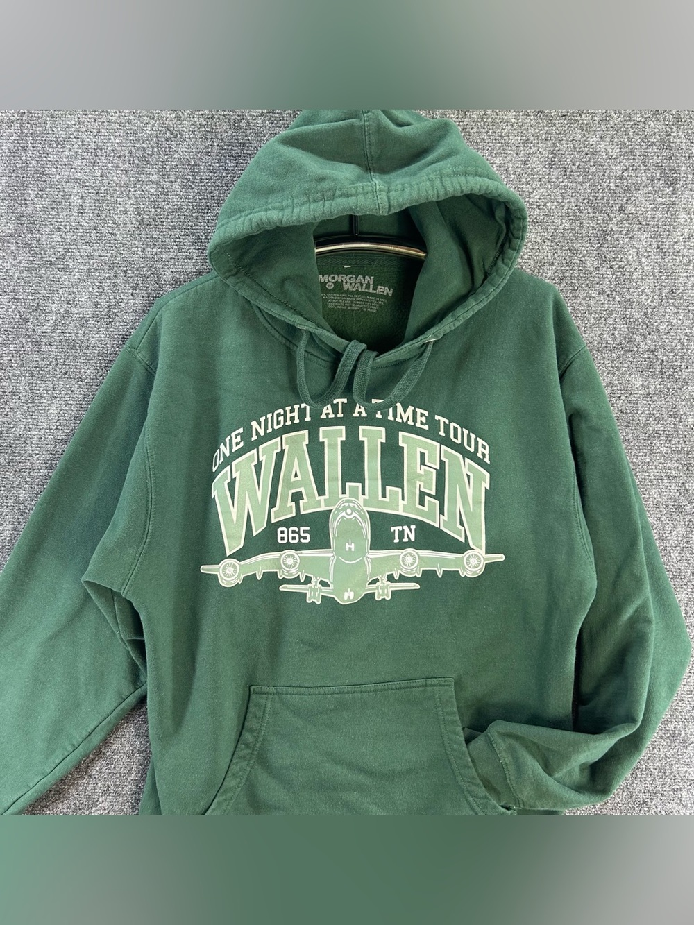 Morgan Wallen One Night At A Time World Tour Hoodie Mens M Green Concert 2023